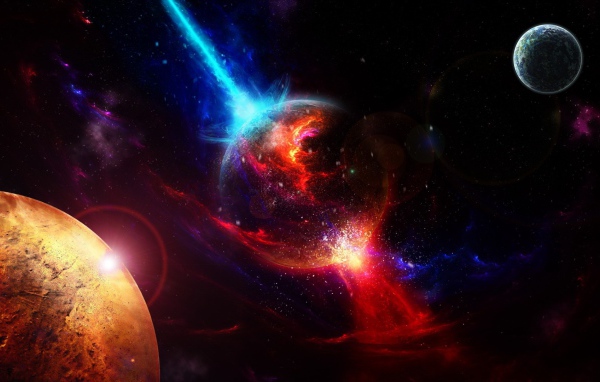 Планеты летят в космосе