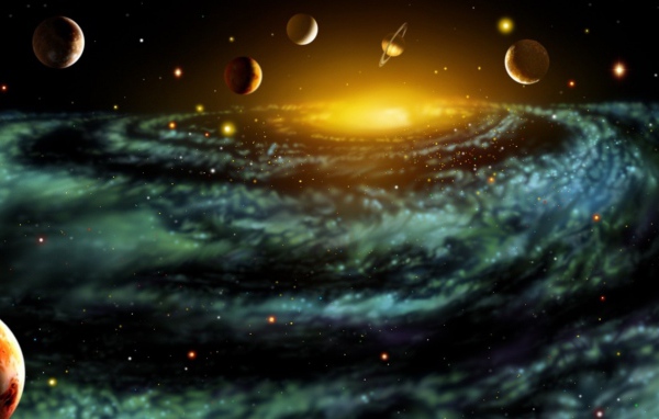 Планеты и звездная спираль