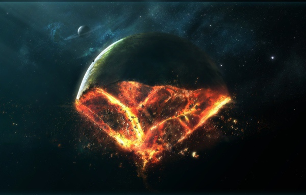 Осколок планеты в космосе