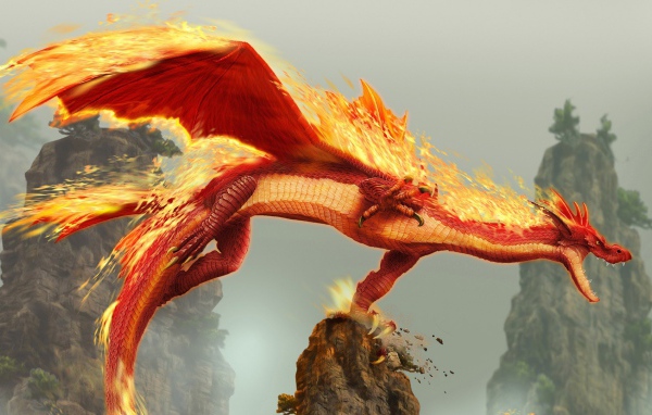 Огненный дракон летит