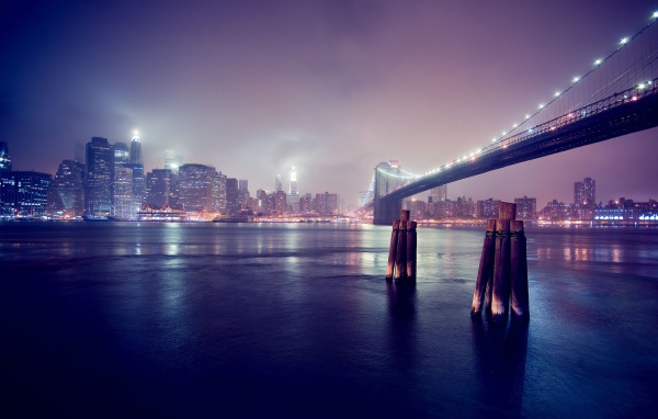 Огни моста в Нью-Йорке