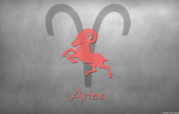 Знак овна на сером фоне