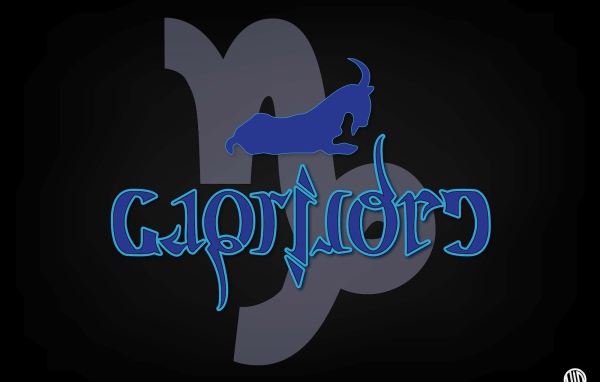 Козерог на чёрном фоне