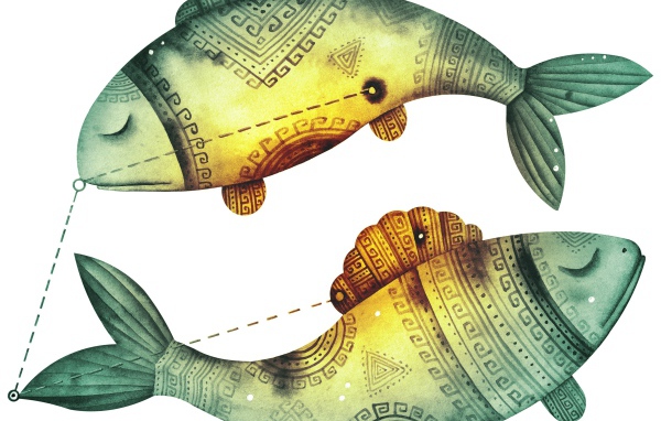 Рисунок знака зодиака рыбы