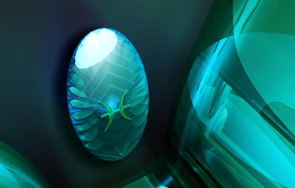 Знак зодиака рыбы, креативный рисунок