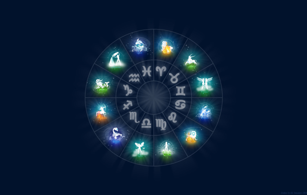 Все знаки зодиака на синем фоне