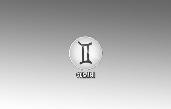 Знак близнецы на сером фоне