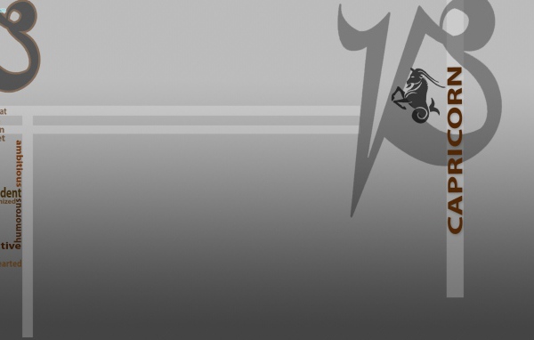 Знак зодиака козерог, серый фон 