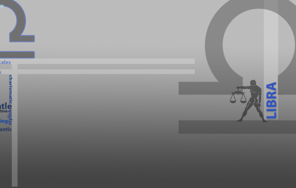 Знак зодиака весы, серый фон