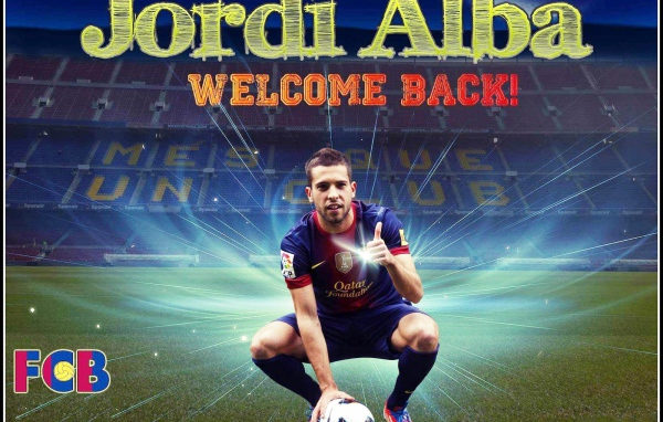 Барселона Хорди Альба на футбольном поле