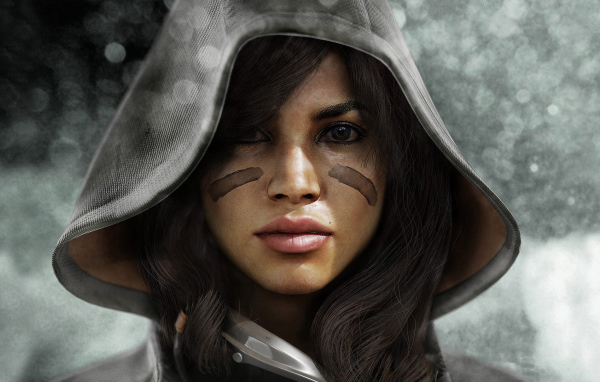 Красивая девушка в капюшоне