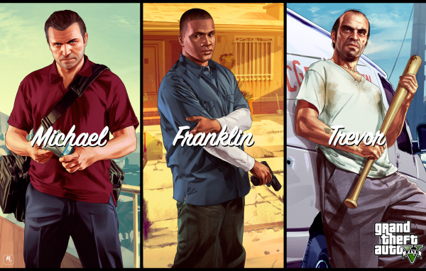 Grand Theft Auto V обои главные герои