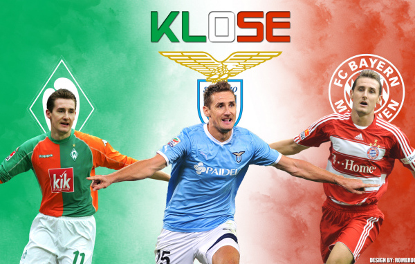 Футболист Лацио Мирослав Клозе в разных формах