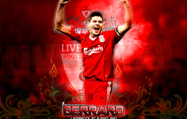 The football player of Liverpool Steven Gerrard