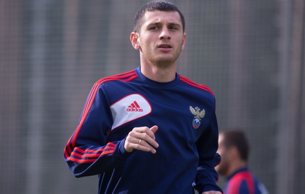 Игрок ЦСКА Алан Дзагоев на тренировке