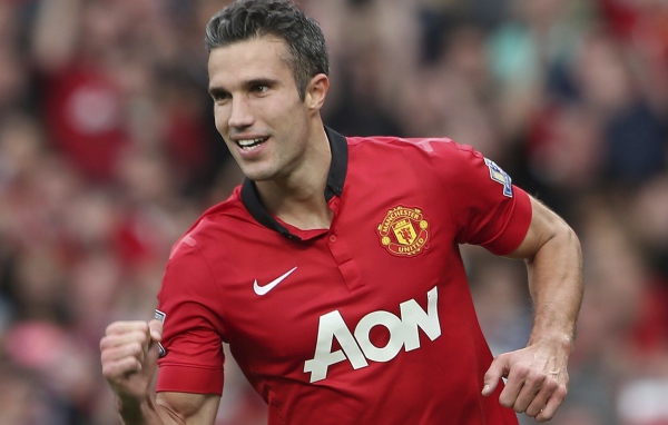 Игрок Манчестер Юнайтед Робин ван Перси на поле