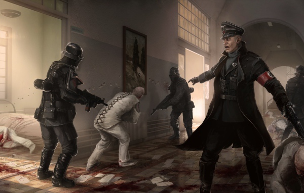 Wolfenstein New Order немцы в больнице