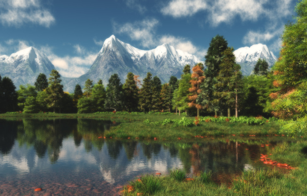 Красивые горы, 3D