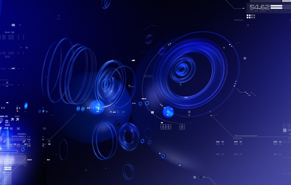 Голубые техно круги