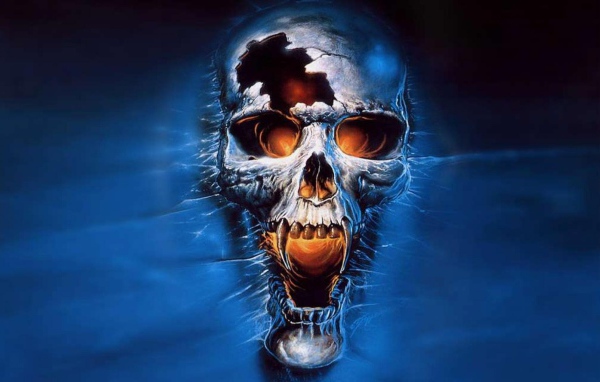 Череп на синем фоне