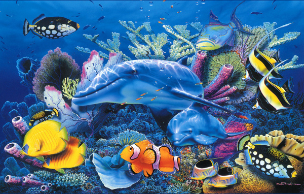 Dolphins in the aquarium Desktop wallpapers 600x382