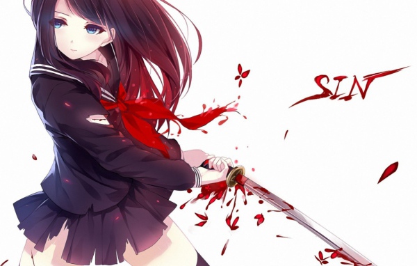 Девушка с окровавленным мечом