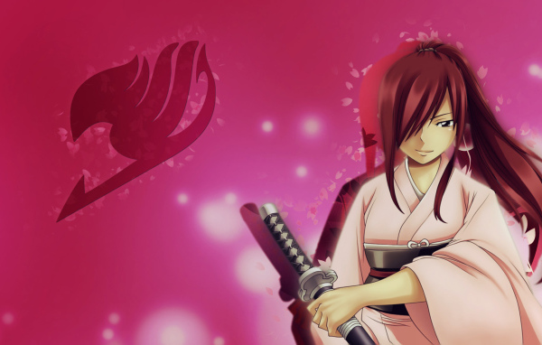 Розовая девушка Аниме