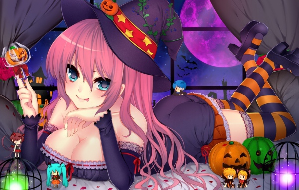 Девушка на празднике хеллоуин