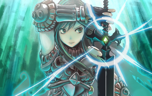 Аниме девушка в доспехах