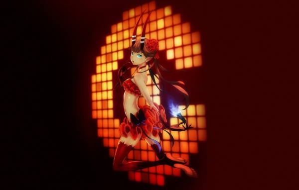 Аниме девочка с рогами