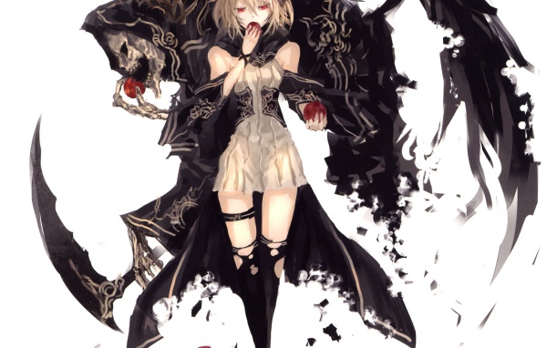 Девочка ест яблоки