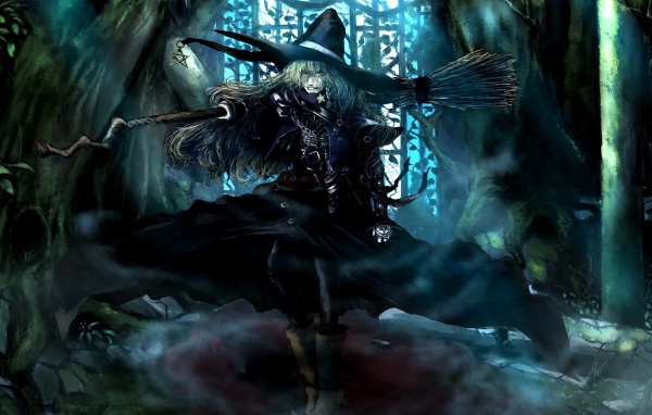 Ведьма с метлой