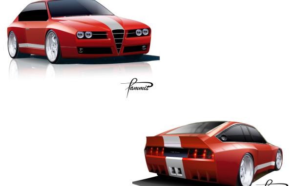 Красивый автомобиль Alfa Romeo gtv