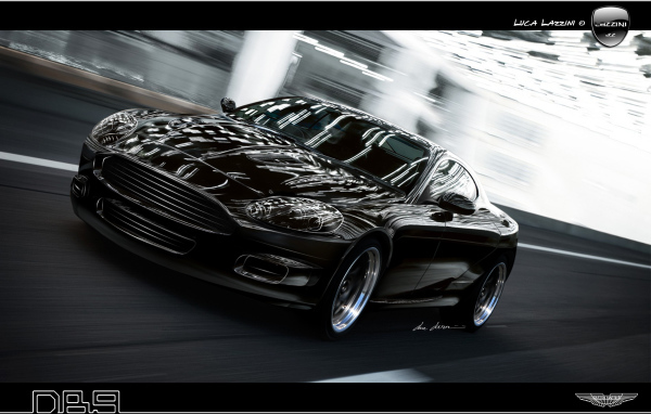 Автомобиль Aston Martin db9 на дороге