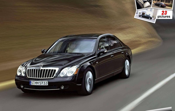 Автомобиль Maybach  57 на дороге