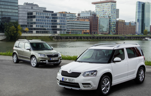 Автомобиль Skoda Yeti 2014 на дороге