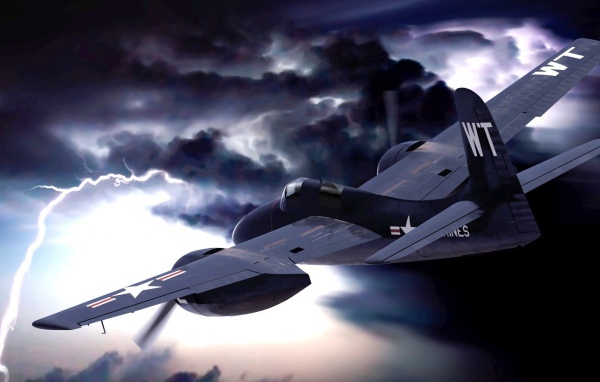 Самолет над облаками