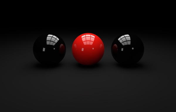 Бильярдные шары на черных обоях