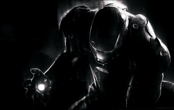 Черные обои с железным человеком
