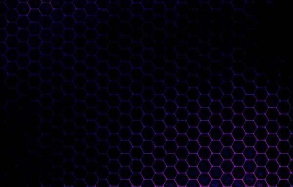Черные обои с голубыми шестиугольниками