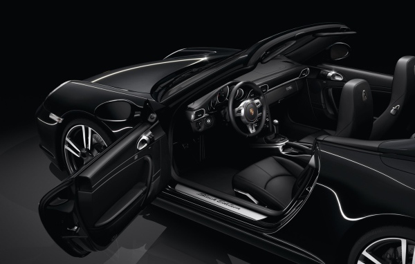 Черные обои с роскошным порше