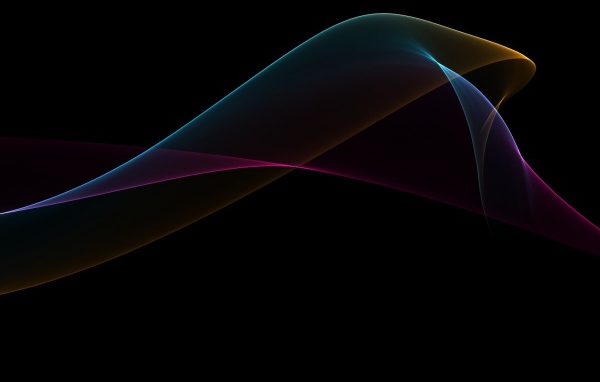 Красочная абстракция на черных обоях