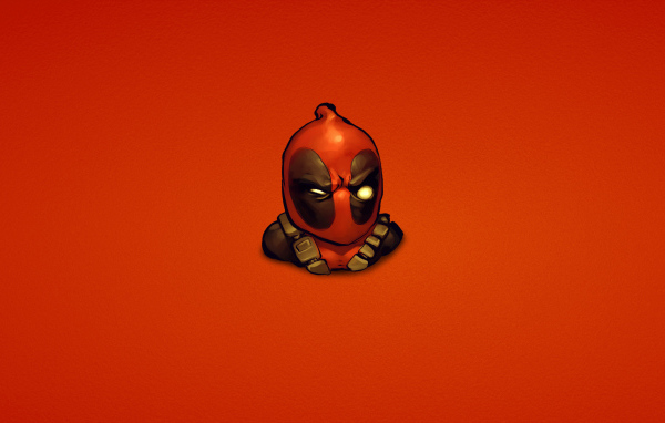 Дэдпул на красном фоне