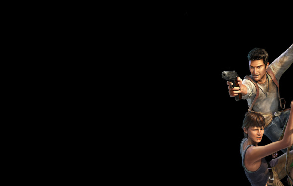 Герои фильма на черных обоях