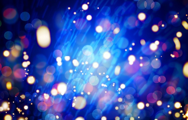 Огни на синем фоне