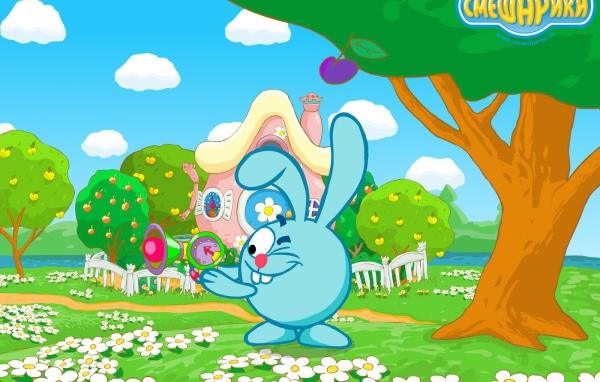 Крош у своего дома в мультфильме Смешарики