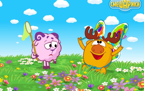 Нюша и Лосяш в мультфильме Смешарики