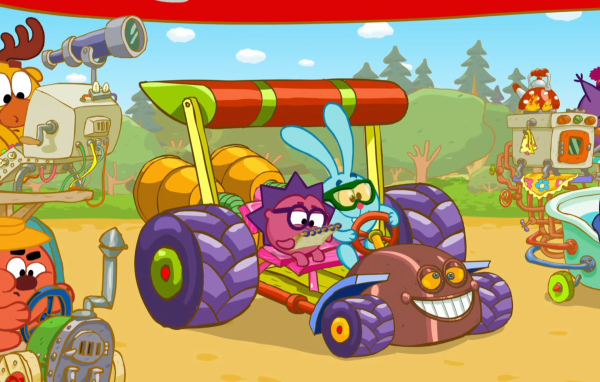 Гонки в мультфильме Смешарики