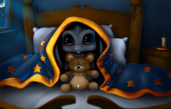 Игрушка под одеялом