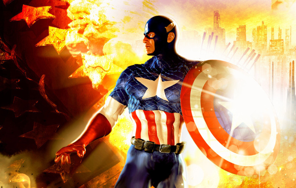 Супер герой Капитан Америка